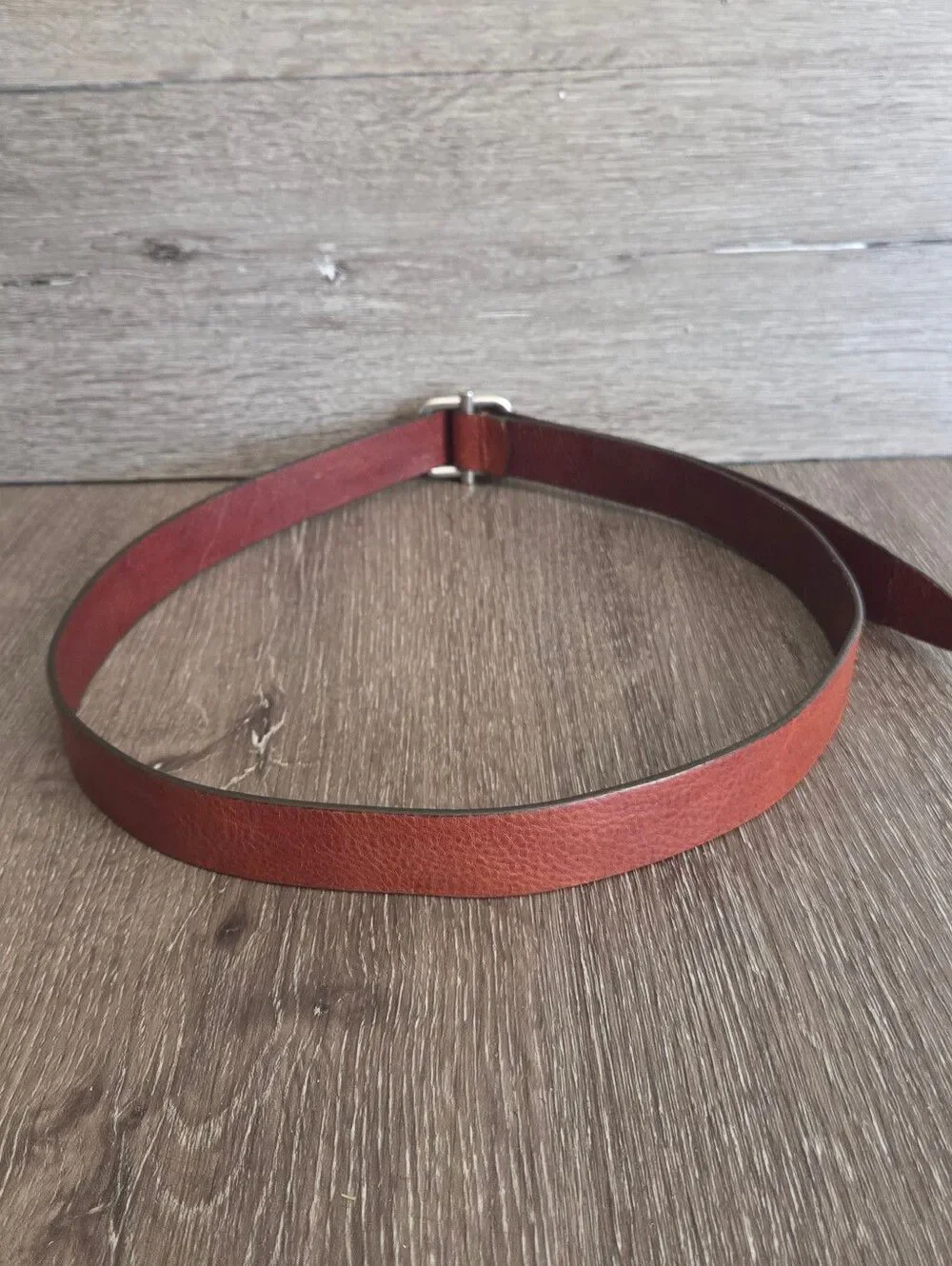 Eddie Bauer Brown Leather Belt with Metal Square Buckle XL